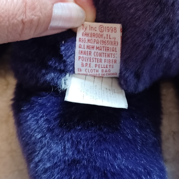 Ty Beanie Baby Princess Diana Bear 1997 rare purple retired white rose teddy - Picture 5 of 14